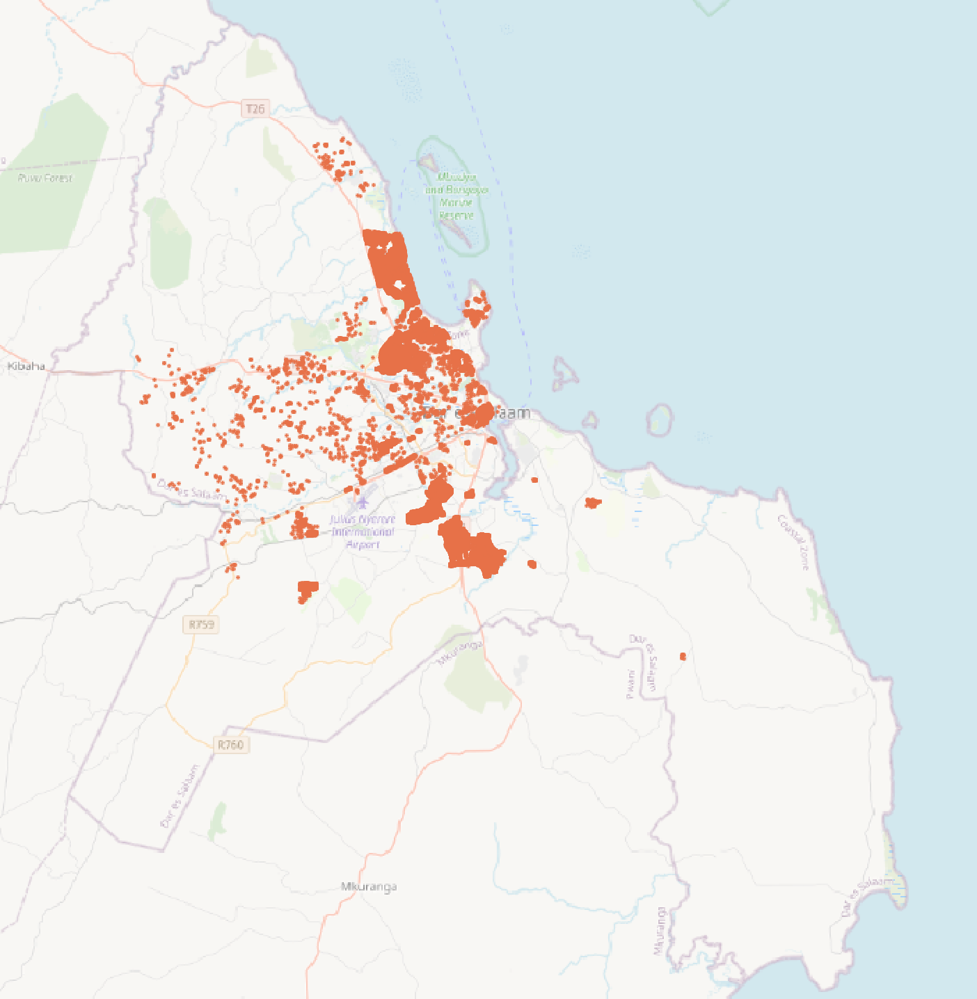 Spatial Clustering of Buildings in a Specified Condition